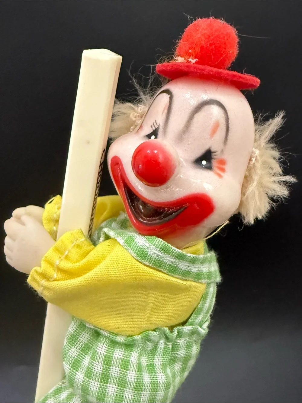 Vintage 80’s Plastic Face Clown Pencil Hugger